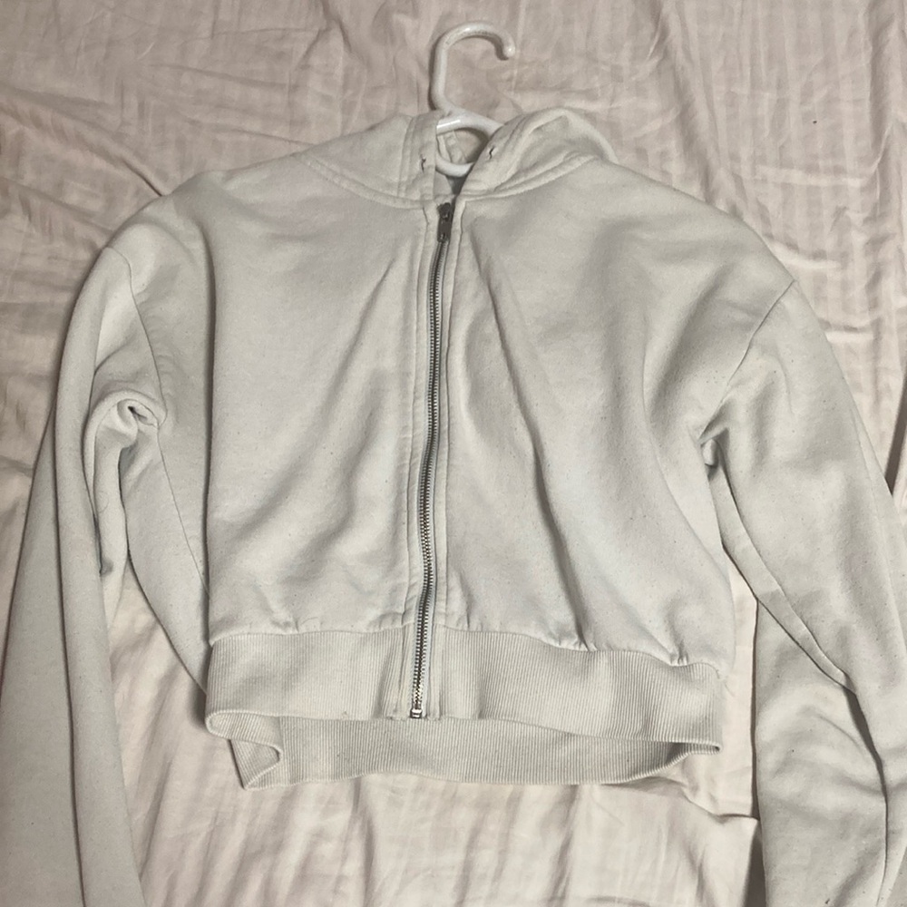 White Zip-Up Hoodie